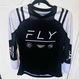 Fly Racing Black and White Long Sleeve Jersey for Women or men